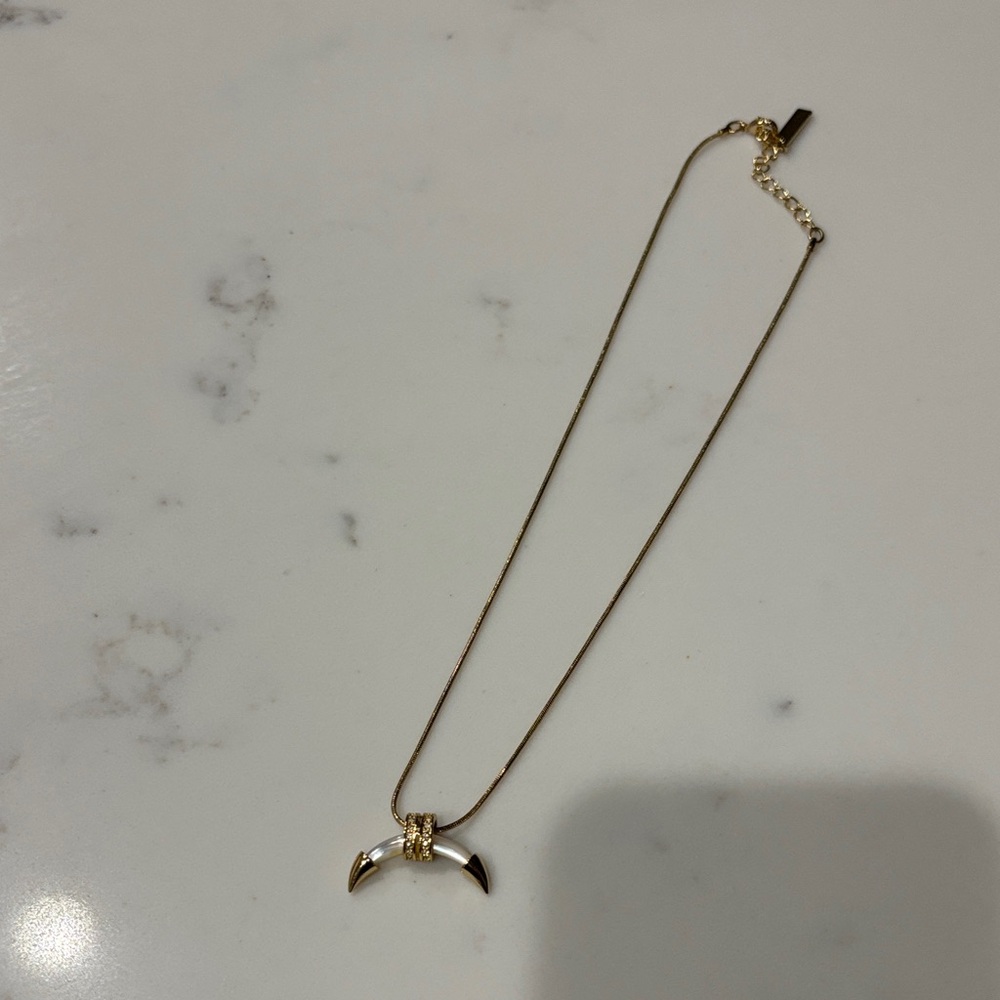 Rachel Zoe Gold and Silver Crescent Necklace